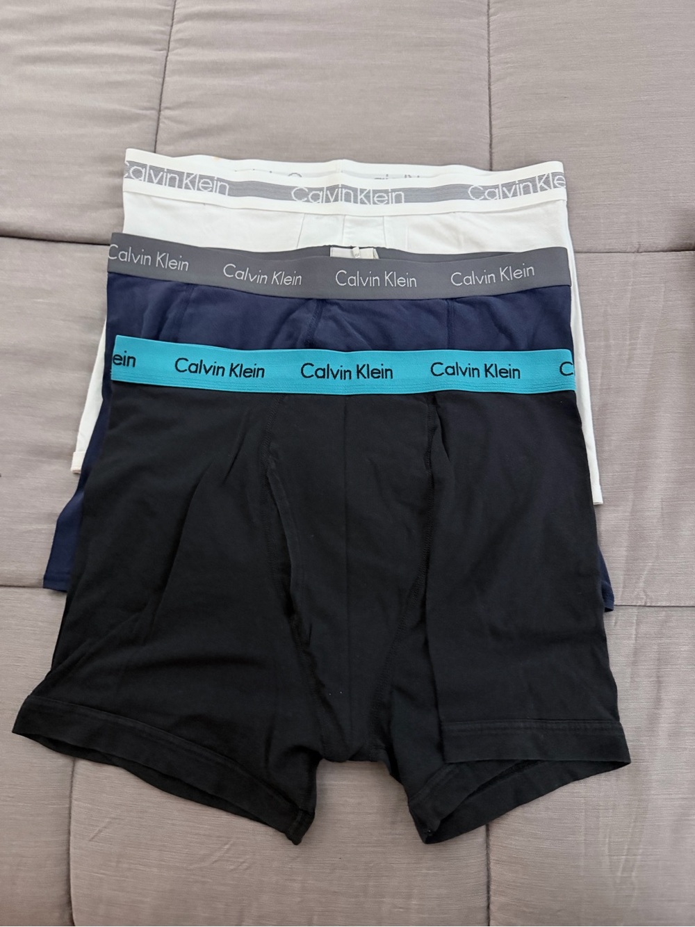 Calvin Klein 3-Pack Stretch Boxer Briefs in Black, Navy & White
